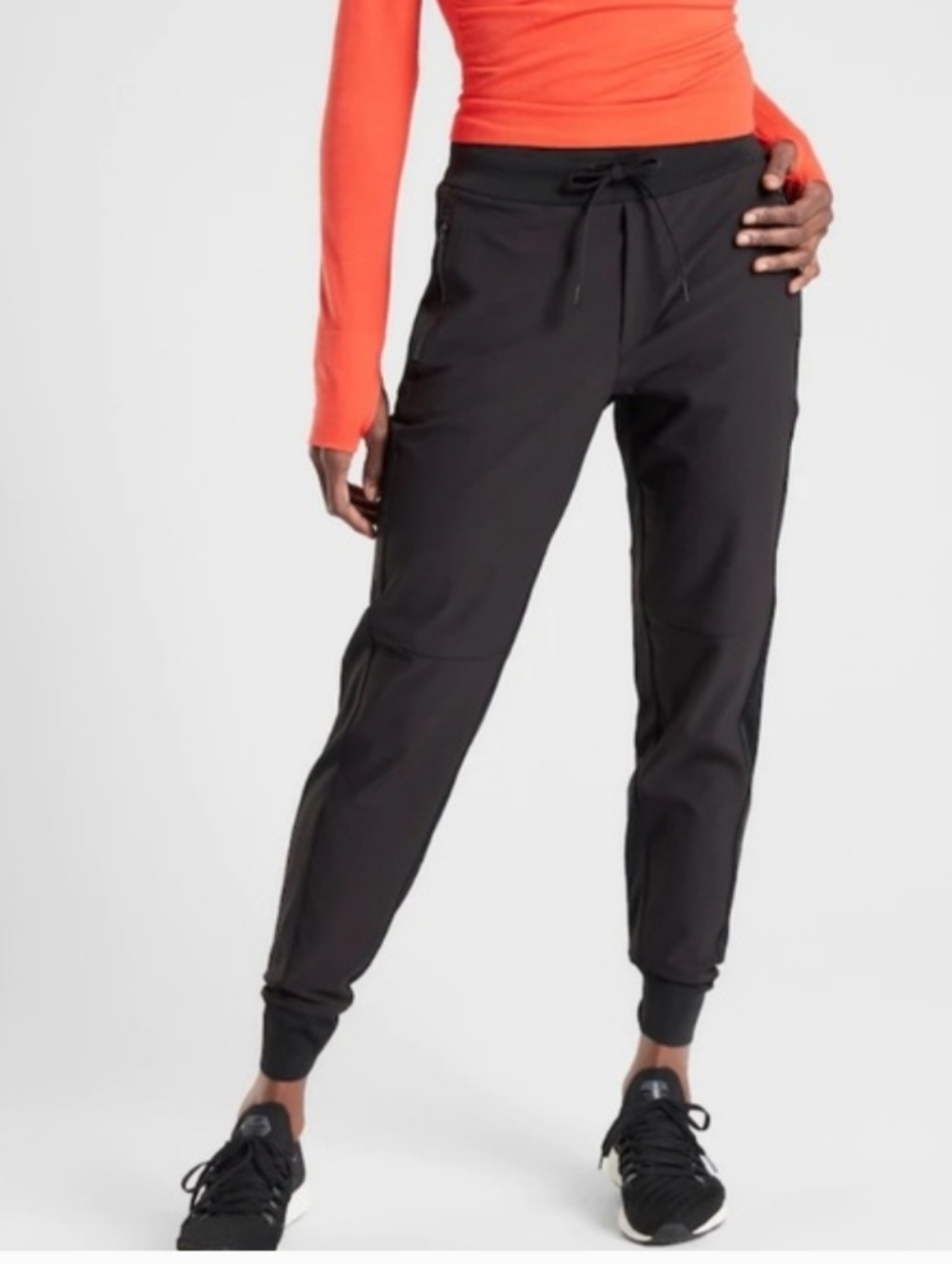 Athleta Headlands Hybrid Trek Mid Rise Jogger Black Size 10
